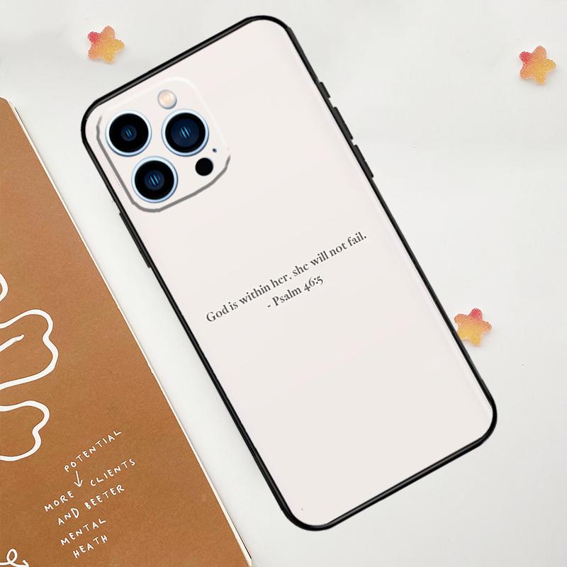 Христианский чехол с псалмами для iPhone 15 16 14 13 12 11 Pro Max Plus X XR XS 12 13 Mini Защитная крышка Аксессуары