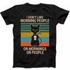 I Hate Morning People Coffee Black Cat Funny Gift Tee Black T Shirt 290