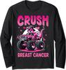 Crush Breast Cancer Awareness Monster Truck Funny Long Sleeve T-Shirt