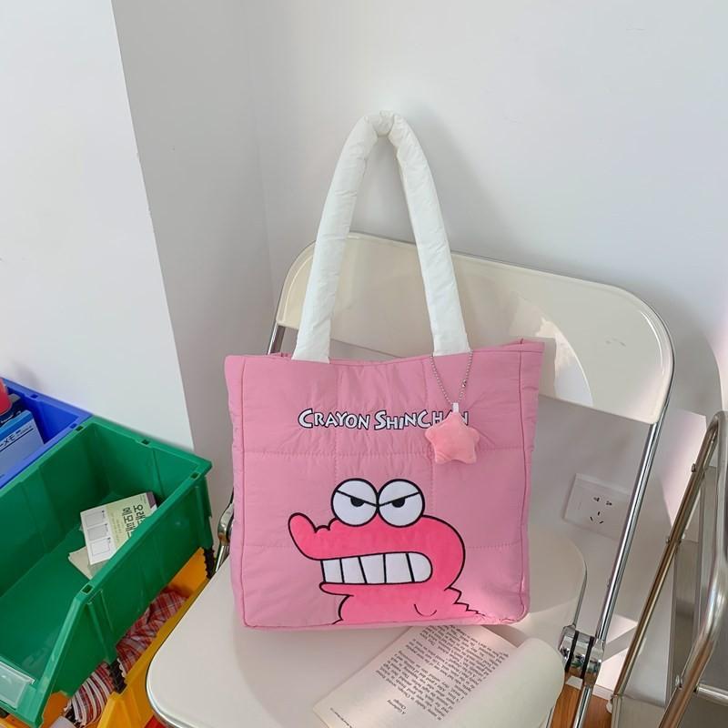 Модная мультяшная пуховая тканевая сумка-тоут четырех цветов, милая мягкая сумка через плечо с милым котом, сумка большой вместимости