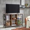 Meuble TV VASAGLE - Étagère 6 Compartiments - Style Industriel - Marron rustique, noir - 120 x 33 x 80 cm