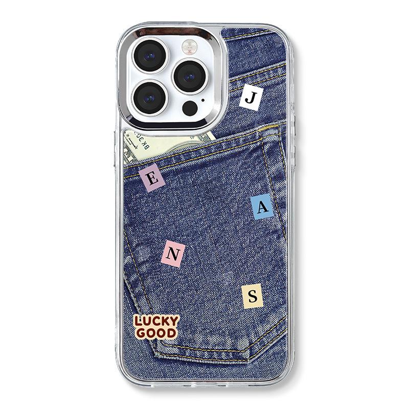 Акриловый чехол для iPhone Zhitai с цепочкой и стразами — совместим с iPhone 12/13 Pro Max/14/15 Pro