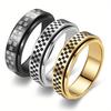 1Pc Stylish, Niche and Simple Rotating Mosaic Titanium Steel Ring