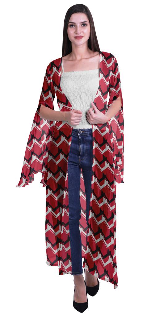 Moomaya Пляжная накидка с открытым передом из принтованного жоржета и разрезами на рукавах