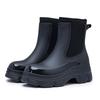 Women's Chelsea Elastic Rain Shoes Medium and High Waterproof and Non-slip Rain Boots Can Be Worn Outdoors In the Rain