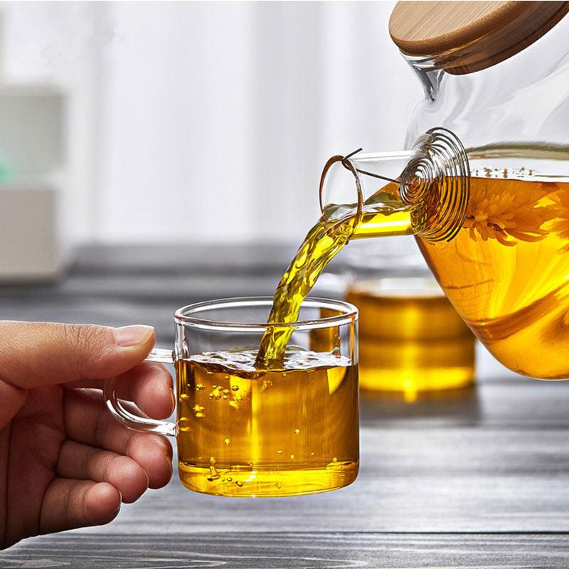 80мл/120мл Классическая чайная чашка с ручкой Высококачественные прозрачные стаканы для питья Бытовые кружки для чая Кунг-фу Домашние кухонные аксессуары