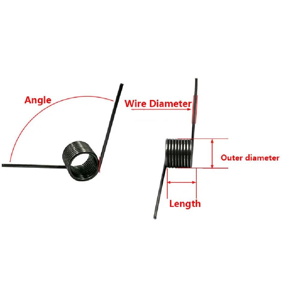 5PCS 65Mn Steel Helical Torsion Spring V-Shaped Helicaltorsio Ring Wire Diameter 0.7mm Angle 60/90/120/180 Degrees