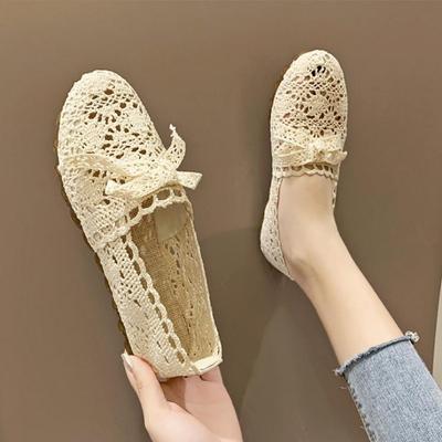 Летняя женская обувь, рыбацкая обувь, женские сетчатые дышащие туфли на плоской подошве с мягкой подошвой, женские туфли в горошек, сандалии на плоской подошве