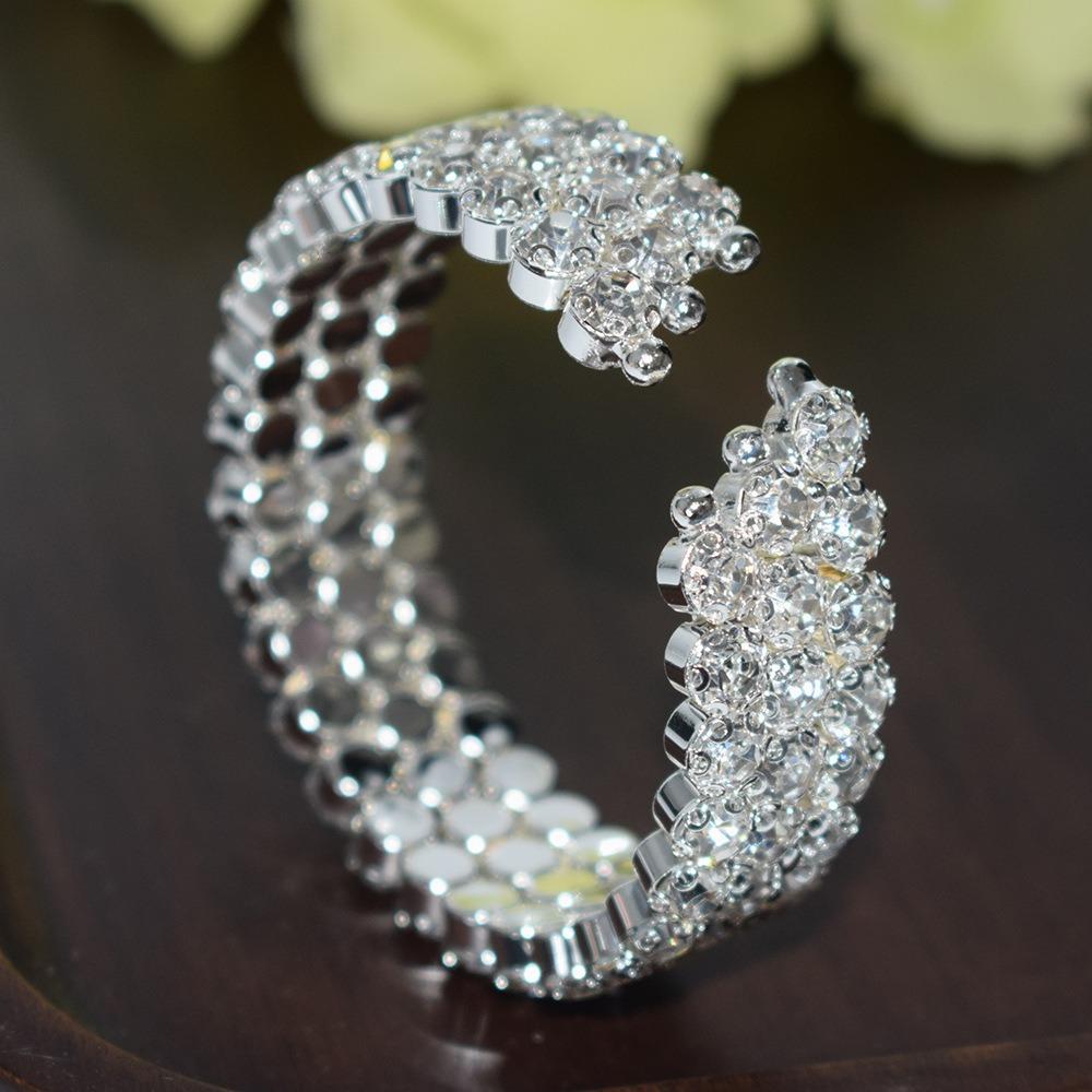Хрустальные стразы Рука Браслет на запястье Кольцо Пять рядов Браслеты Мода Хрустальные браслеты Женщины