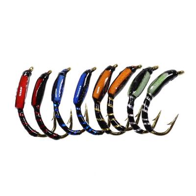 6 шт. # 12, разноцветная эпоксидная мошка, зуммер, нимфа, муха, форель, приманка для рыбалки, насекомое, красный, оранжевый, синий, зеленый, синий, Hegene Flie