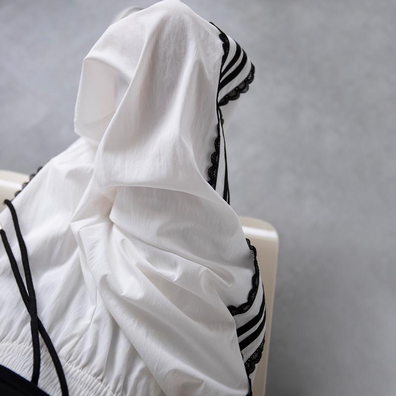 Белые спортивные штаны с кружевной отделкой для женщин Летние тонкие новые широкие брюки Повседневные брюки Американские быстросохнущие брюки