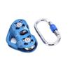 Double Shaft Pulley Aluminum Alloy HeartShaped Hanging Wheel Rock Climbing Machinery Supplies(Blue )