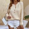 Autumn Winter Vintage V-Neck Loose Cardigan Long Sleeve Solid Color Knitwear Sweater Top