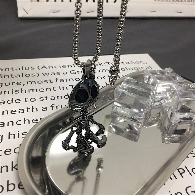 Титановая сталь мультфильм милый медведь темнота динозавр робот ожерелья для мужчин женщин длинная цепочка в стиле панк ретро ювелирные изделия подарок