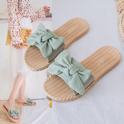 Модные женские летние тапочки на плоской подошве, модная пляжная обувь, нескользящие сандалии Bow Joker, легкие, износостойкие, дышащие, простые