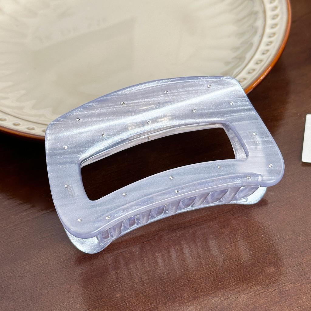 Акриловая заколка-краб для волос большого размера 40 мм с шикарными акцентами из стразов для гламурного образа