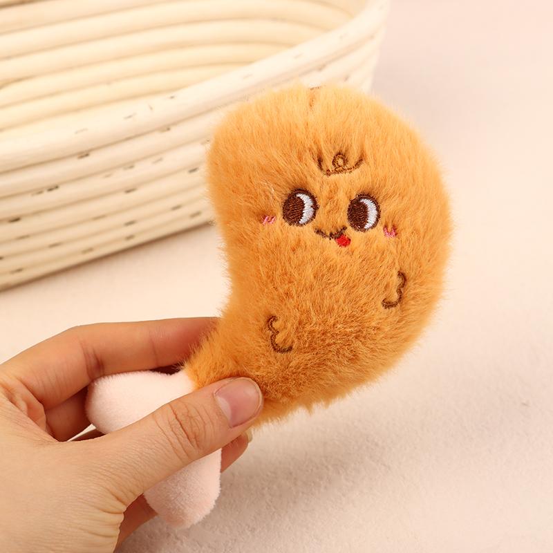 1 шт. Куриная ножка Картофель фри Милый брелок-подвеска для сумки Плюшевая кукла Гамбургер Брелок Аксессуары для школьного рюкзака Мягкие игрушки