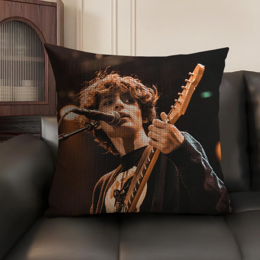 Actor FFinn WWolfhard Cushion Cover Natural Linen Organic Fabric DoubleSided Printing Sofa Home Decor Gift Pillow Case