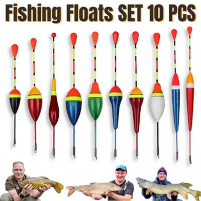 10 шт./лот набор поплавков для рыбалки буй поплавок палка поплавки колебание смешанный размер цвет флотатор для рыболовных принадлежностей