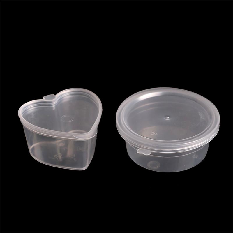 10pcs/lot Plastic Color Plasticine Clear Containers Glue Putty Foam Ball Storage Boxes Slime Storage