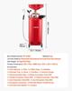 79.5L Waste Oil Drain Tank, Air Operated Portable Oil Drainer with Adjustable Funnel Height, Industrial Fluid Drain Tank with Wheels, Fluid Fuel