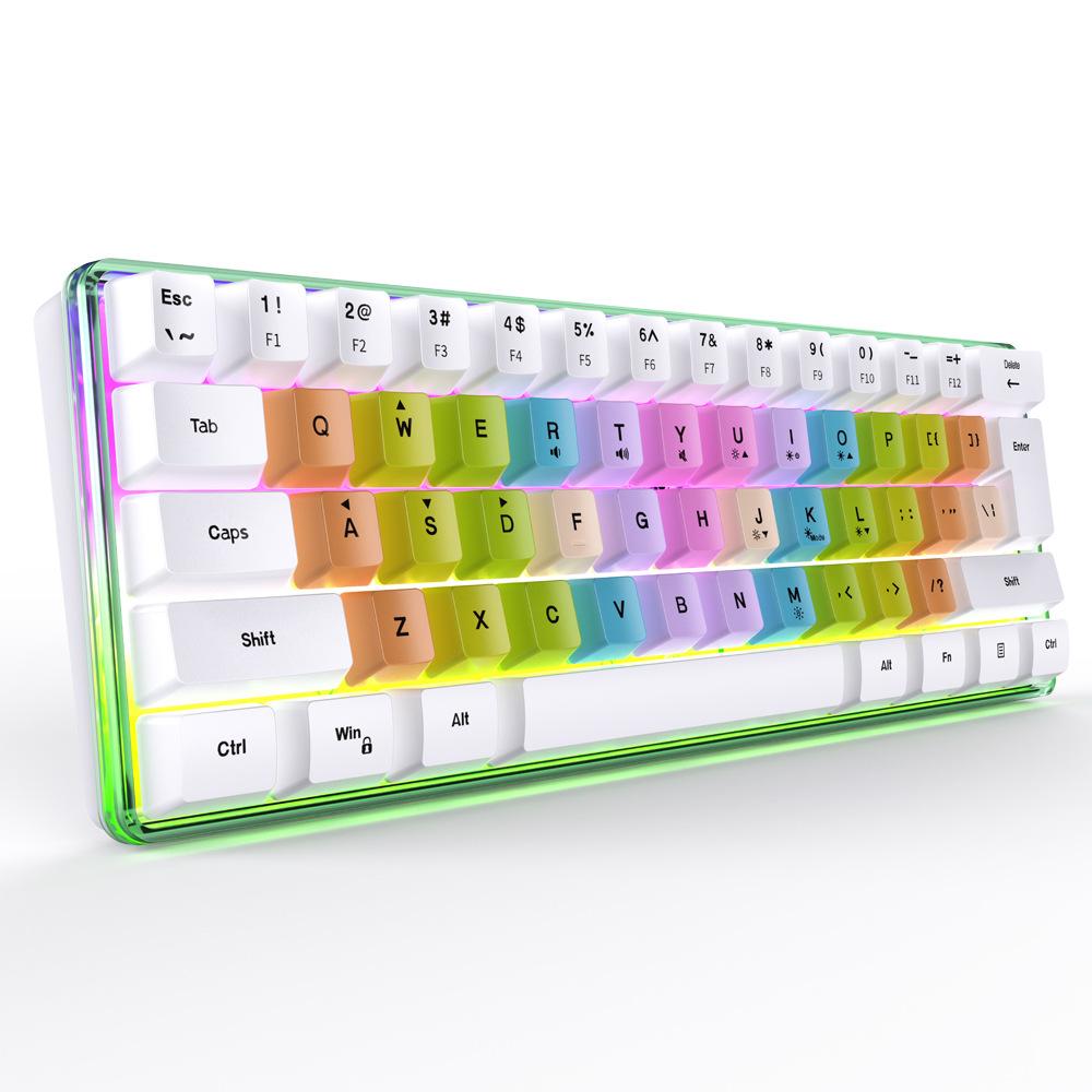 61 клавиша, семицветная механическая мембранная проводная клавиатура RGB, игровая офисная клавиатура для ноутбука