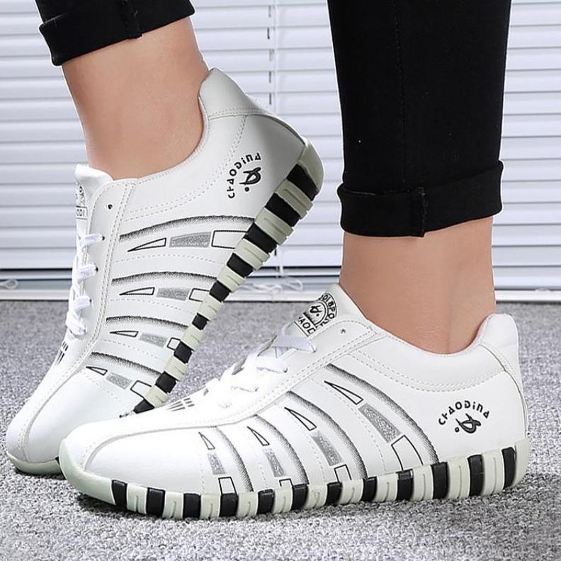 Женские кроссовки, спортивная обувь, женская повседневная обувь для бега в полоску на шнуровке, женские кроссовки, размер 35-41