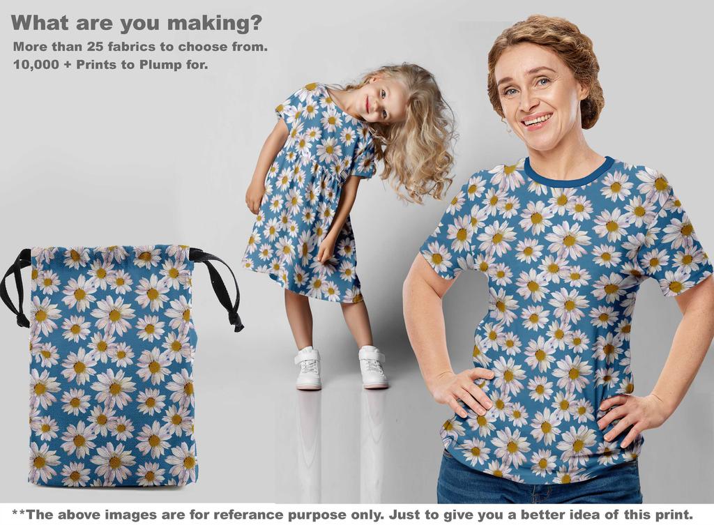 oneOone Хлопчатобумажная гибкая синяя ткань, принадлежности для квилтинга с цветочным принтом, швейная ткань с принтом, 40 дюймов в ярдах