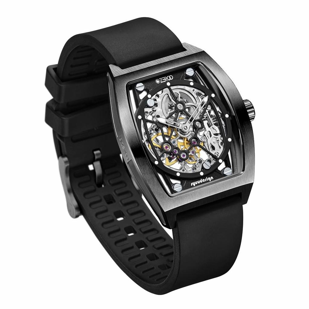 ZEROO M1 THE AURIGA Mechanical ZM001 [ZEROO] Watch, Hand-Winding, Skeleton, Men's [Authentic] (Black/Gunmetal Case)