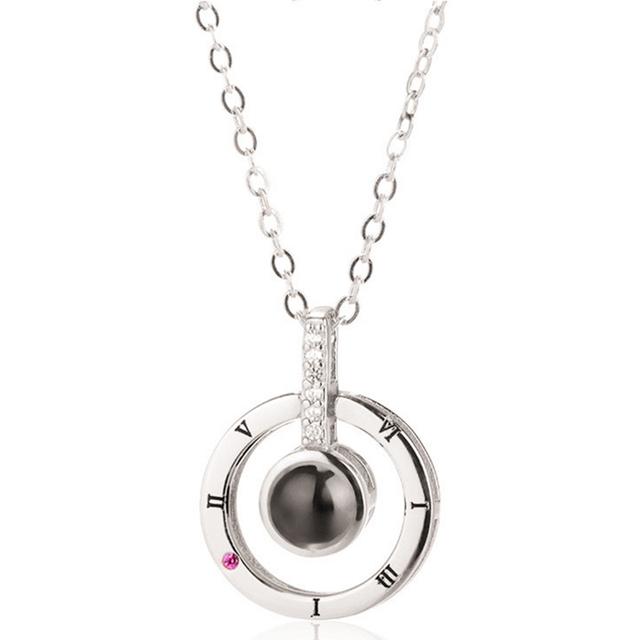 New Palm Necklace 100 Language I Love You Necklace Memory Projection Pendant Wedding Letter Necklace Drop Shipping