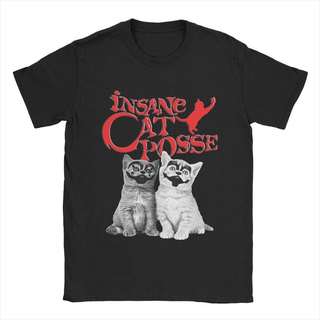 Футболка Insane Clowns Cat Posse для мужчин 100% хлопок смешные футболки с круглым вырезом с коротким рукавом одежда 4XL 5XL 6XL