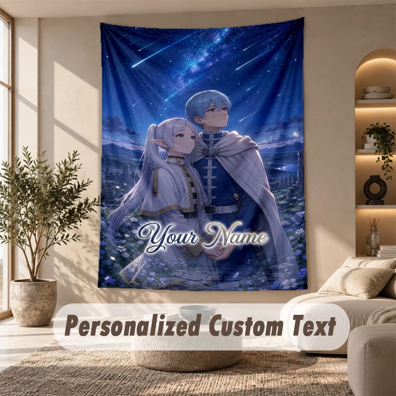Tapestry Custom Name Text, Wall Hanging Tapestry Home Room DecorFrieren Beyond Journey's End