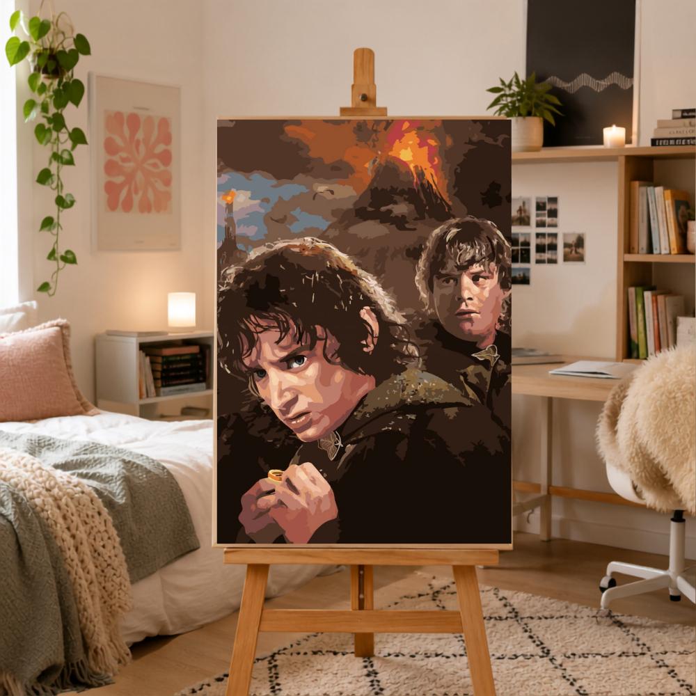 Obraz Do Malowania Po Numerach Z Ramą Frodo I Sam Władca Pierścieni 50X70Cm
