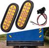 6PCS 6' Oval Amber LED Strobe Trailer Tail Lights with Rubber Grommet & 3-Prong Wires