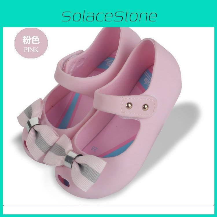 Восхитительные детские гелевые туфли Mini Melissa с дизайном в виде бабочки и банта для юных модниц