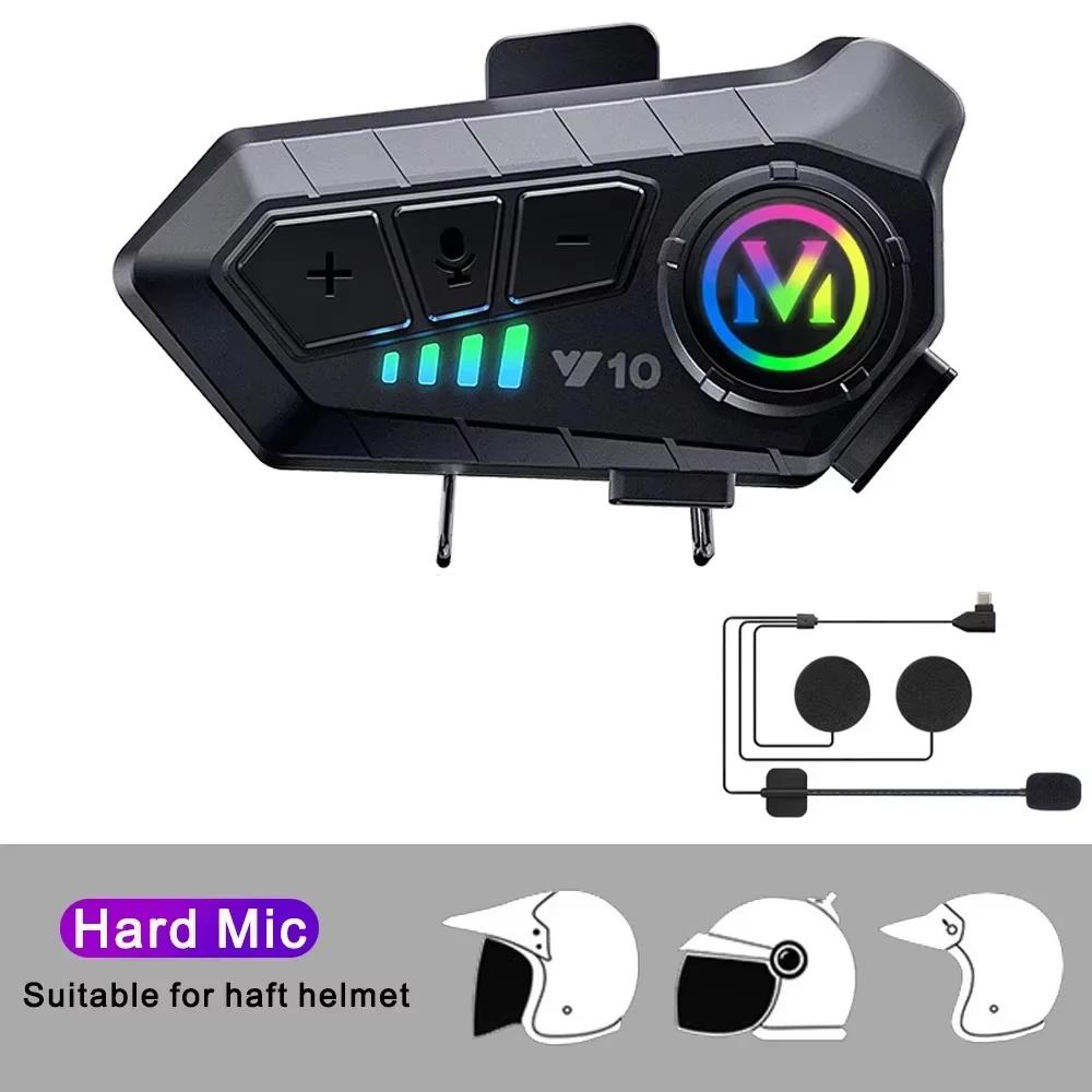 Y10 Pro Max Гарнитура для мотоциклетного шлема Bluetooth 5.3 Громкая связь Водонепроницаемость IPX6 2000 мАч Беспроводные мото-наушники Поддержка голоса