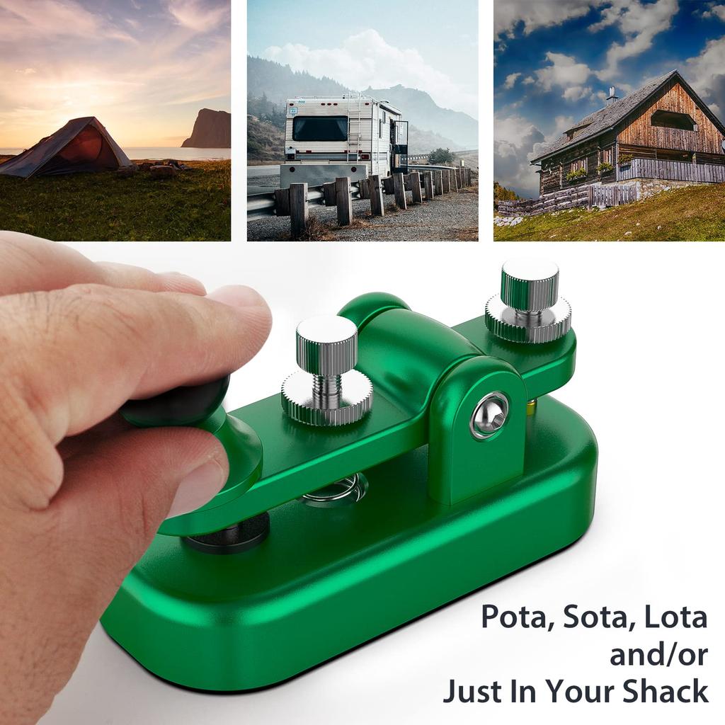 PUTIKEEG Мини-ключ азбуки Морзе Машина для отработки навыков азбуки Морзе CW Ключ азбуки Морзе из алюминиевого сплава Радиопередача телеграммы Простая регулировка Магнитное основание