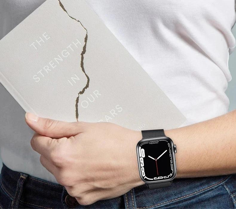 Классический миланский ремешок для Apple Watch Band 44 мм Ultra 2 49 мм 45 мм 40 мм 41 мм 38/42 мм спортивный ремешок браслет Iwatch Series 9 8 7 6 SE 5 4 3
