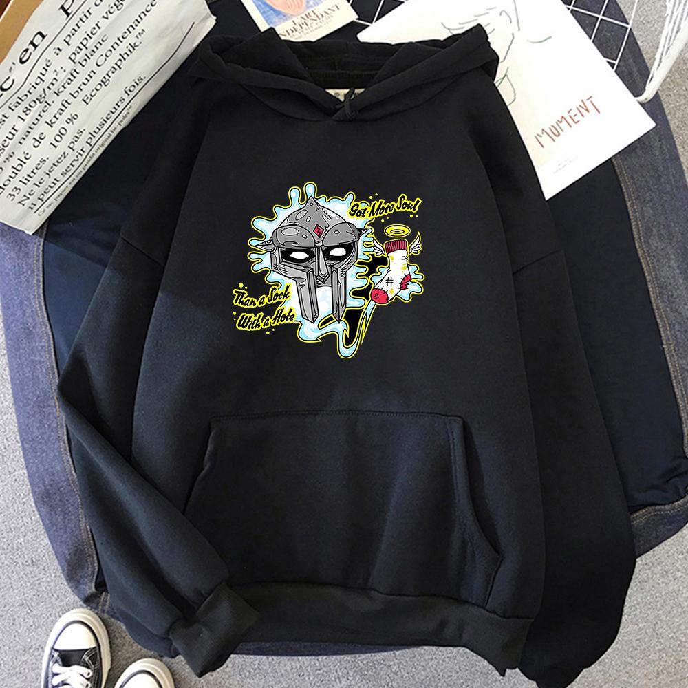 MF DOOM Рэппер Певица Толстовка с принтом унисекс Толстовки с длинными рукавами Хип-хоп Rip Одежда унисекс Уличная одежда с капюшоном Флисовая зимняя толстовка