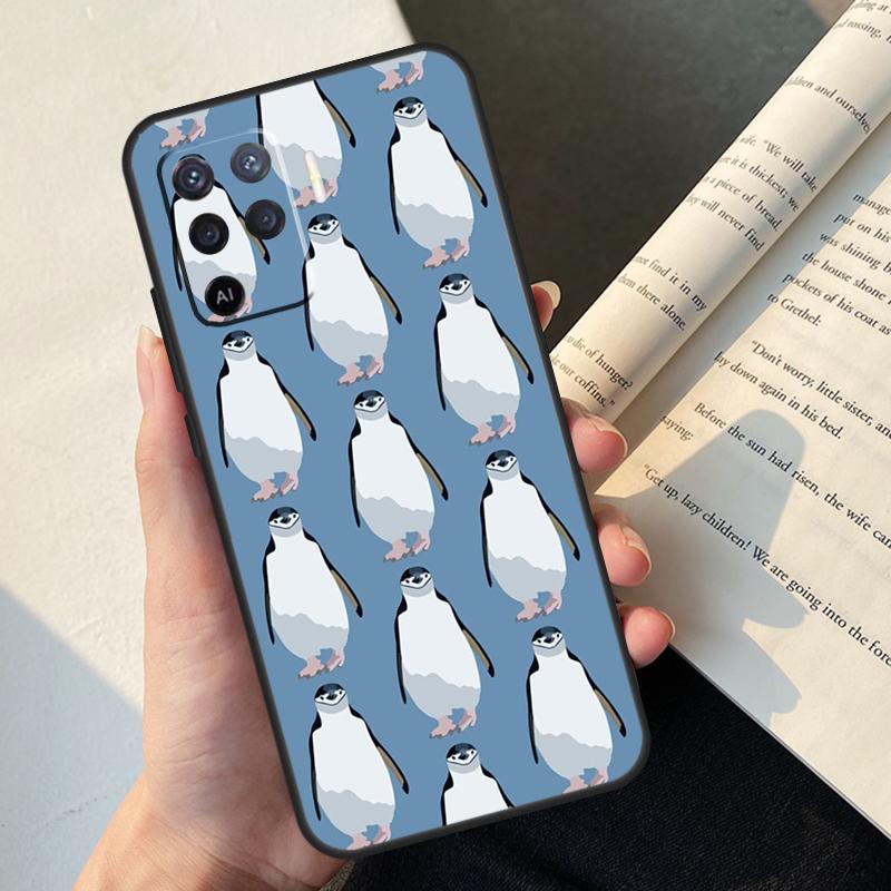 Мультяшный чехол-пингвин для Oppo A5 Pro A15 A16 A17 A57 A77 A94 A74 A54 A76 A96 A40 A60 A80 A18 A38 A58 A78 A98
