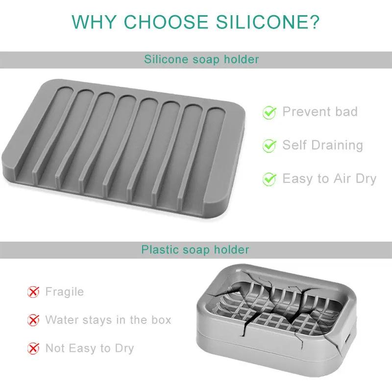 Мыльницы Силиконовый Сохранитель Мыла Разные Цвета Самодренажный Держатель для Мыла для Ванной Комнаты Сохраняйте Мыло Сухим Чистым и Легкая Очистка Ya854