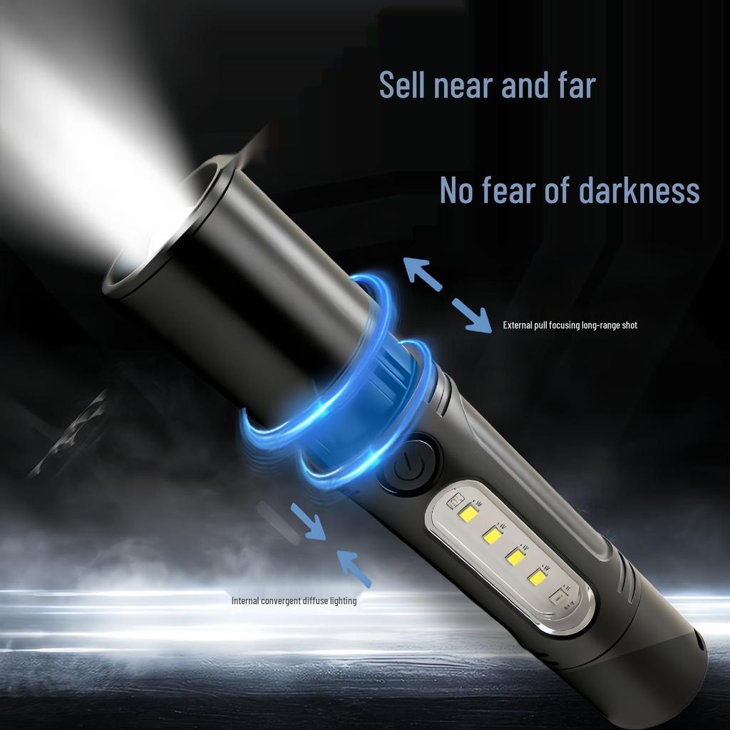 Сверхяркий USB-фонарик с аварийным свистком, перезаряжаемый