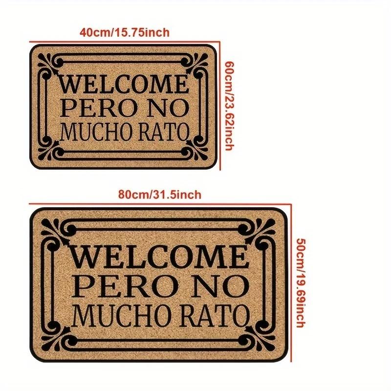 VIKAMA Vintage Spanish Welcome Coir Rug, Funny Text Anti slip Entryway Mat For Front Door Home Decoration
