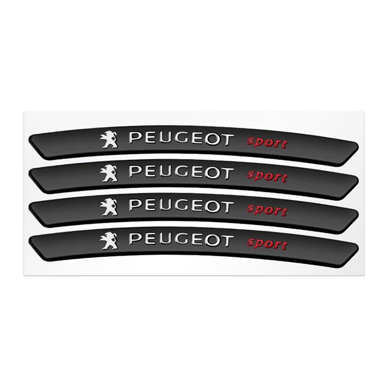 2026 Hot Car Sticker 4pcs Aluminum Car Badges Wheels Rims Stickers Auto Decoration For Peugeot 408 308 3008 Rifter 5008 508 2008