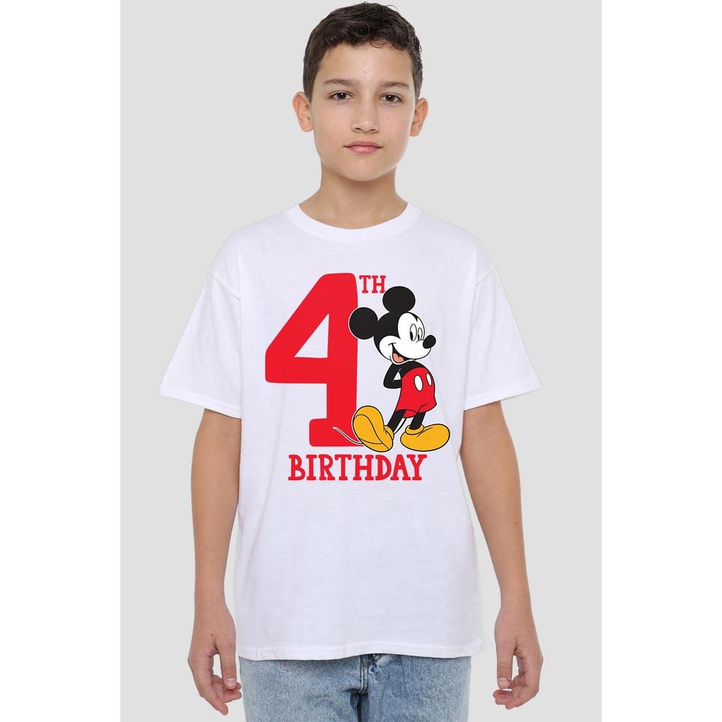Disney Childrens/Kids Mickey Mouse 4th Birthday T-Shirt