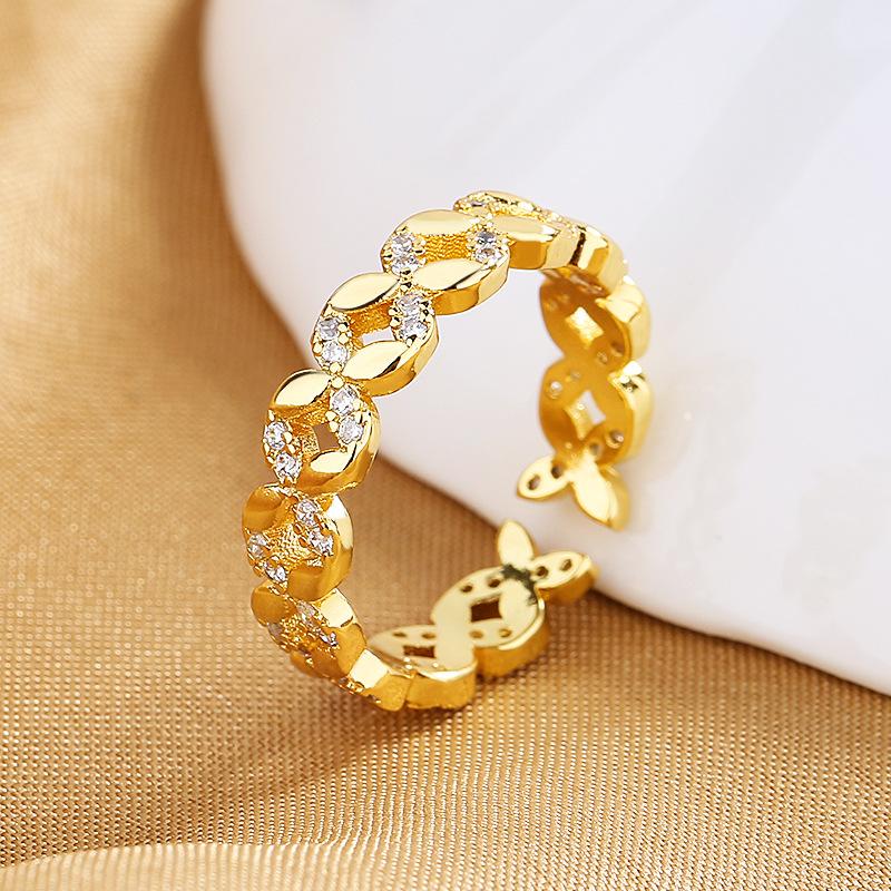 925 Sterling Silver Ring Open Adjustable Silver/Gold for Women Exquisite Student Girlfriend Jewelry Accessories Wedding Party