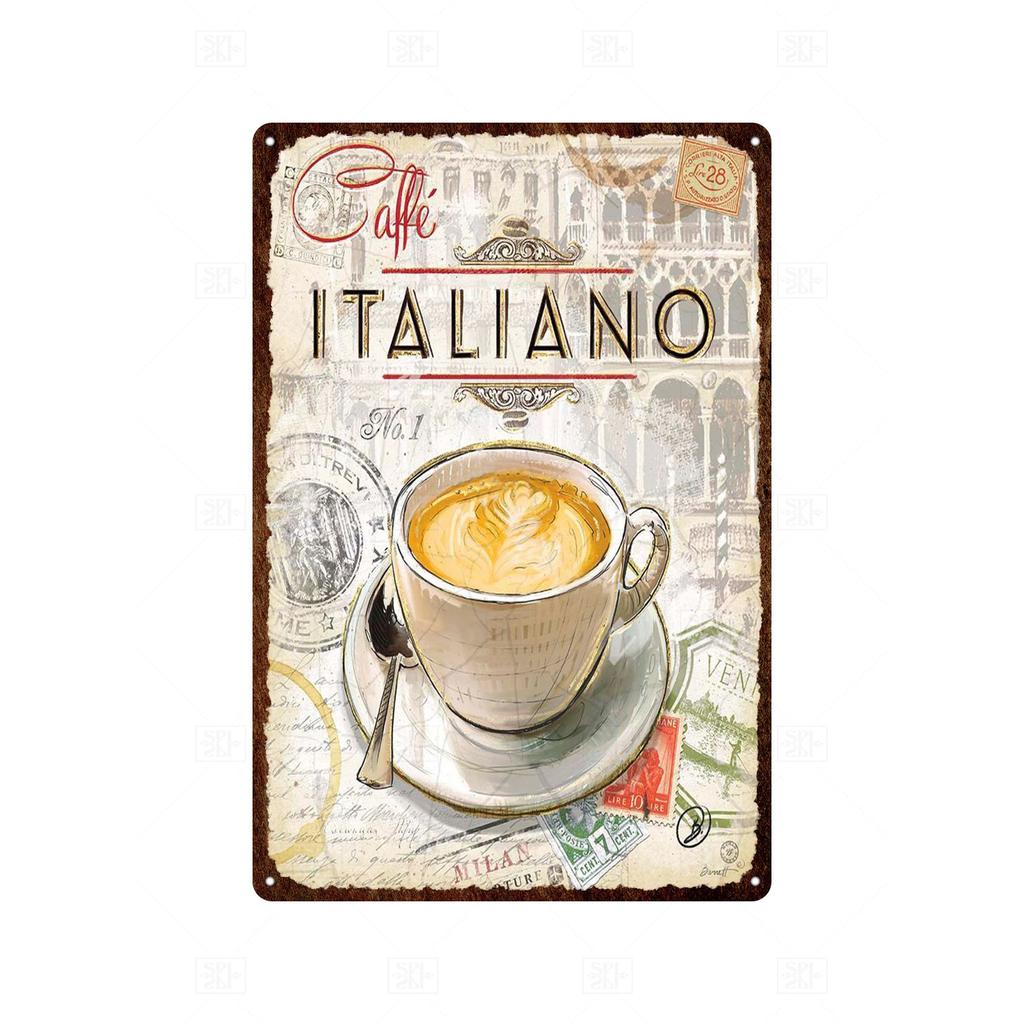 Винтажная жестяная вывеска для кофе, металлическая вывеска, декоративная табличка в стиле ретро, ​​украшение для кафе, кухни, гостиной, кофейни-бара