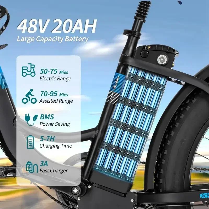 Ridstar MN26 электрический велосипед 1500 Вт мощный двигатель 48 В 20 Ач литиевая батарея Aldult E-bike 26*4,0 дюйма толстые шины городской электрический велосипед