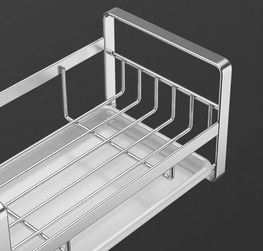 Kitchen Stainless Steel Sink Drain Rack Sponge Storage Organizer Dish Soap Drainer Shelf Kitchen Organizer Bathroom Accessories