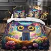 3D Cartoon Animal Bedding Set Cute Cat Down Duvet Cover Pillowcase 2/3pcs Girl Kids Women and Boys Cover